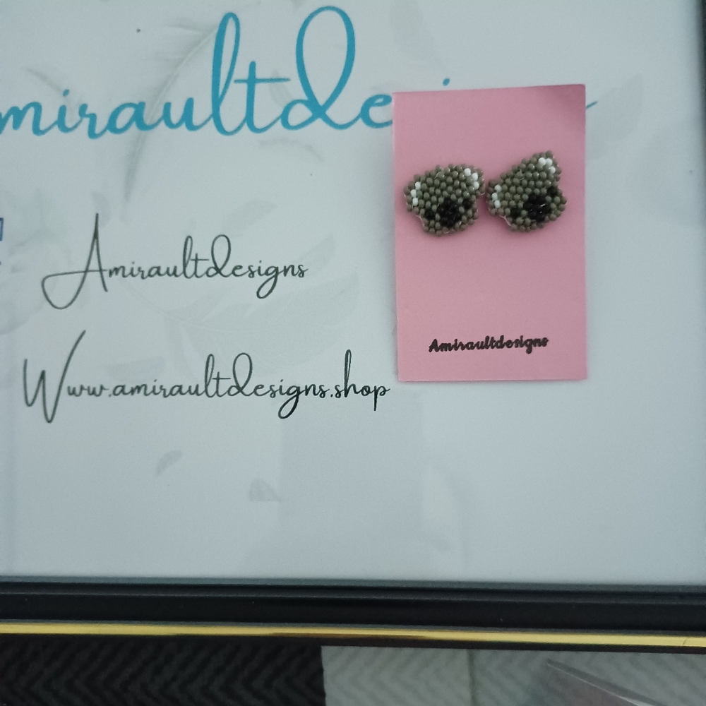 Koala beaded stud earrings